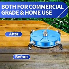 LidoDola 16” Pressure Washer Surface Cleaner with 4 16 INCH BLUE, silvery