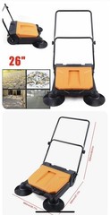 26″ Handpush Sweeper Industrial Walk-behind Floor Board Sweeping Cleaning Tool
