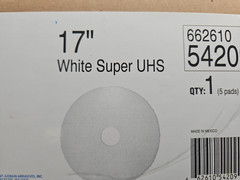 Norton 17″ White Super Gloss UHS Buffing/Polishing Pads 54209/662610 *Box of 5*