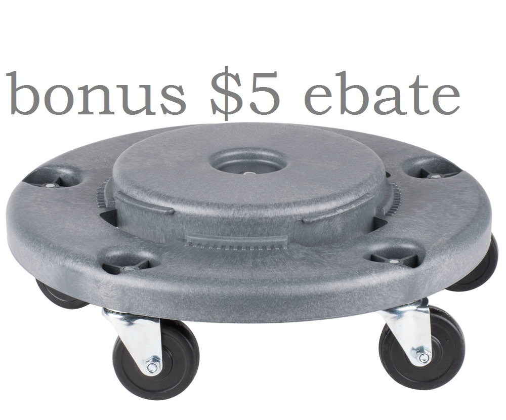 Professional Heavy Duty Brute Trash Can Rolling Dolly 18″ Garbage Container 2pk