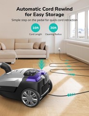 Aspiron Canister Vacuum1700W/45Kpa Bagged Vacuum Cleaner5L Large Capacityauto