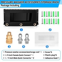 Boltigen Wall Mounted Pressure Washer Gun Holder, Foam Cannon Organize Black