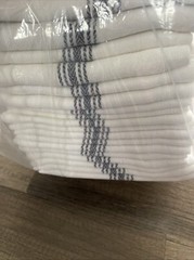 Industrial Shop Rags Towels Washed White Charcoal Strip 12pk 16×27/az