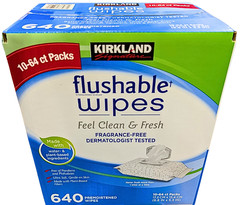 Kirkland Signature Flushable Wipes Fragrance Free 640 Count