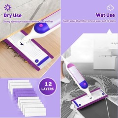 30 Pack Power Mop Pads Compatible with Swiffer 30 Count, Purple