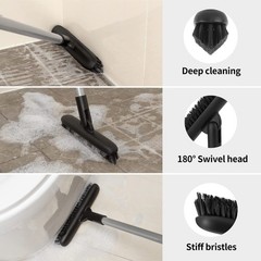 MR.SIGA Heavy Duty Grout Scrub Brush with Long Handle, Shower Floor Scrubber …