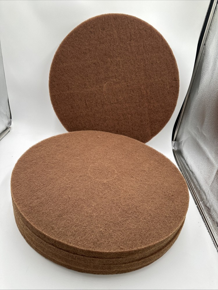 Brillo 21” Tan Buffing Floor Pads (5 Thick Nylon Pads) Open Box