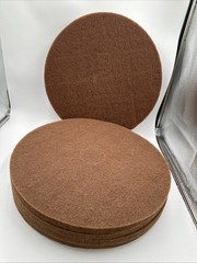 Brillo 21” Tan Buffing Floor Pads (5 Thick Nylon Pads) Open Box