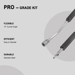 Raincovo Pressure Washer Extension Wand, Anti-Slip Grip Power Black