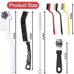 14Pcs Crevice Cleaning Brush Set, Hard Medium, White, Black, Red, Yellow