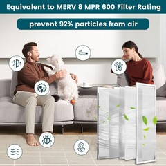 20x20x1 Air Filter-MERV 8, Washable & Reusable Electrostatic Air Filter, AC/H…