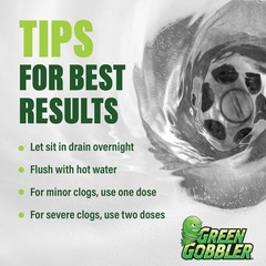 Green Gobbler Drain Clog Dissolver | Powerful Liquid Opener & 2 Pack