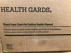 100x Bags XL1000 HEALTH GARDS Kraft Waxed sanitary napkin Tampon disposal sacks