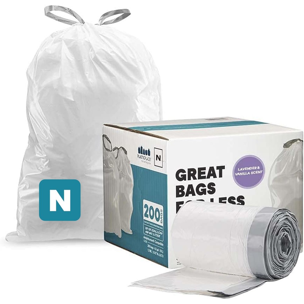Plasticplace Custom Fit Trash Bags Compatible Simplehuman X Code N 200