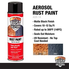 Rust Stop Spray Paint for Metal, 14oz Aerosol Can – Matte Black Finish, Epoxy…