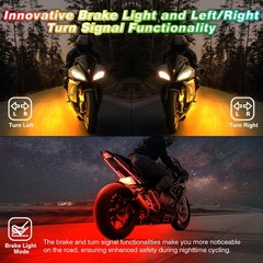 Zonecona 16Pcs Chasing Effect Motorcycle Rgb Led Lights Kit App/Rf Remote Brake