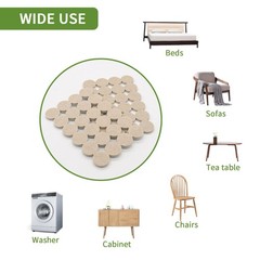 COVERCORNER Felt Furniture Pads for Hardwood 96PCS 1 inch Round Beige, Beige