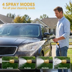 High pressure hose nozzle – Upgraded Garden Hose Sprayer – Car Wash Black