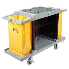 Housekeeping 3 Shelf Cleaning Mop Linen Utilty Cart Hotel Janitor Commercial