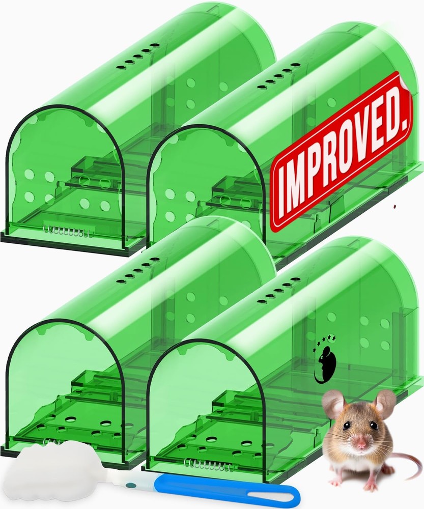 Motel Mouse Humane Traps No Kill Live Catch and Regular Green 4 Pack