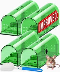 Motel Mouse Humane Traps No Kill Live Catch and Regular Green 4 Pack