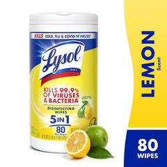 Lysol Disinfecting Wipes Bundle, 80 Count – Home Cleaning Supplies Lemon Lime
