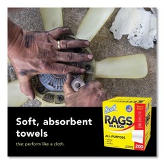Scott 75260CT 12″ x 9″ POP-UP Rags in a Box – White (1600/Carton) New