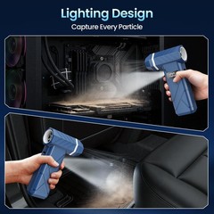 Dzaki Compressed Air Duster & Vacuum 2-in-1, 140000RPM Electric Navy