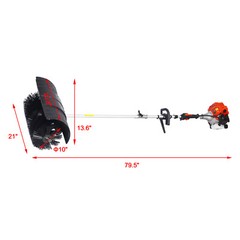 52cc Gasoline Sweeper Broom Articial Turf Lawns Snow Driveway Debris Cleaning
