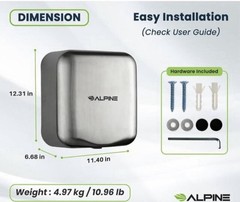 Commercial Electric Hand Dry Stainless Steel Automatic Alpine Hemlock