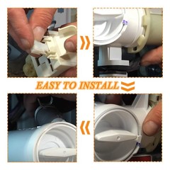 wpw10730972 W10130913 Washer Drain Pump Assembly Compatible White and Black