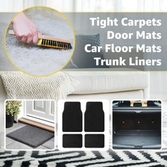 Cleaning Brush, Scrub Brush with Handle for Floor Mats Color: Black and Yellow