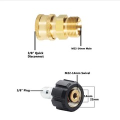 LIULO TOOL 4 Pack Pressure Washer Quick Connect Kit, Disconnect Brass