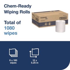 Tork 192840 1-Ply 12 x 5.25 Chem-Ready Wiping Rolls – White (6/Carton) New