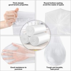 Small Trash Bags Kitchen Garbage Bags – 4 Gallon Clear Trash Bags Strong Wast…