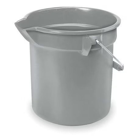 Rubbermaid Commercial Fg261400gray 3 1/2 Gal Round Bucket, 11-1/4 In H, 12 In