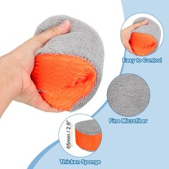 4pcs Microfiber Car Wash Sponge 8.7″x4.3″ Non-Scratch Foam Applicator Orange