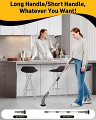 Shower Scrubber with Long Handle, Shower Cleaner Brush with 8 Floor Machine P…