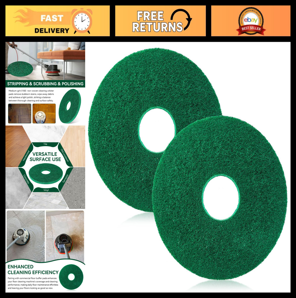 12″ Cleaning Orbiter Pads for Hard Floor Machines – Heavy-Duty Scrubber Polish P