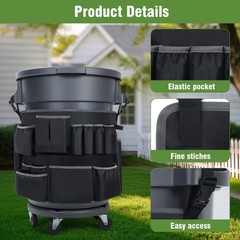 Trash Can Caddy Bags Fit 32-55 Gallon Garbage Bins, Garbage Bin Caddy Bag Org…