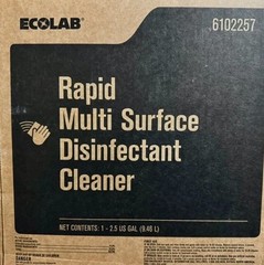 Ecolab 6102257 Rapid Multi Surface Disinfectant Cleaner 2.5 Gallons