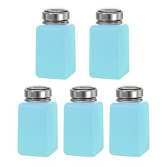 5pcs 6 Oz/180ml Alcohol Push Down Pump Dispenser Bottle Press, Blue