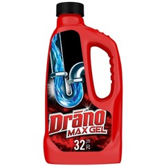 Drano Max Gel Drain Clog Remover and Cleaner for 32 Fl Oz (Pack of 1), Red