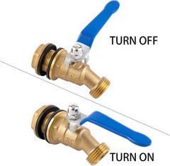 BILAL Brass Water Container/Rain Barrel Spigot, 3/4″ GHT 0.55 inches, 1 Pack