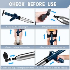 High Pressure Toilet Plunge, Power Toilet Plunger Drain Clog Remover, Multi-D…