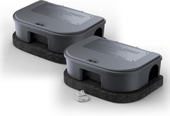 2 EZ SECURED Rat Rodent Control Bait Box Weighted Tampor Proof Station 1 Key