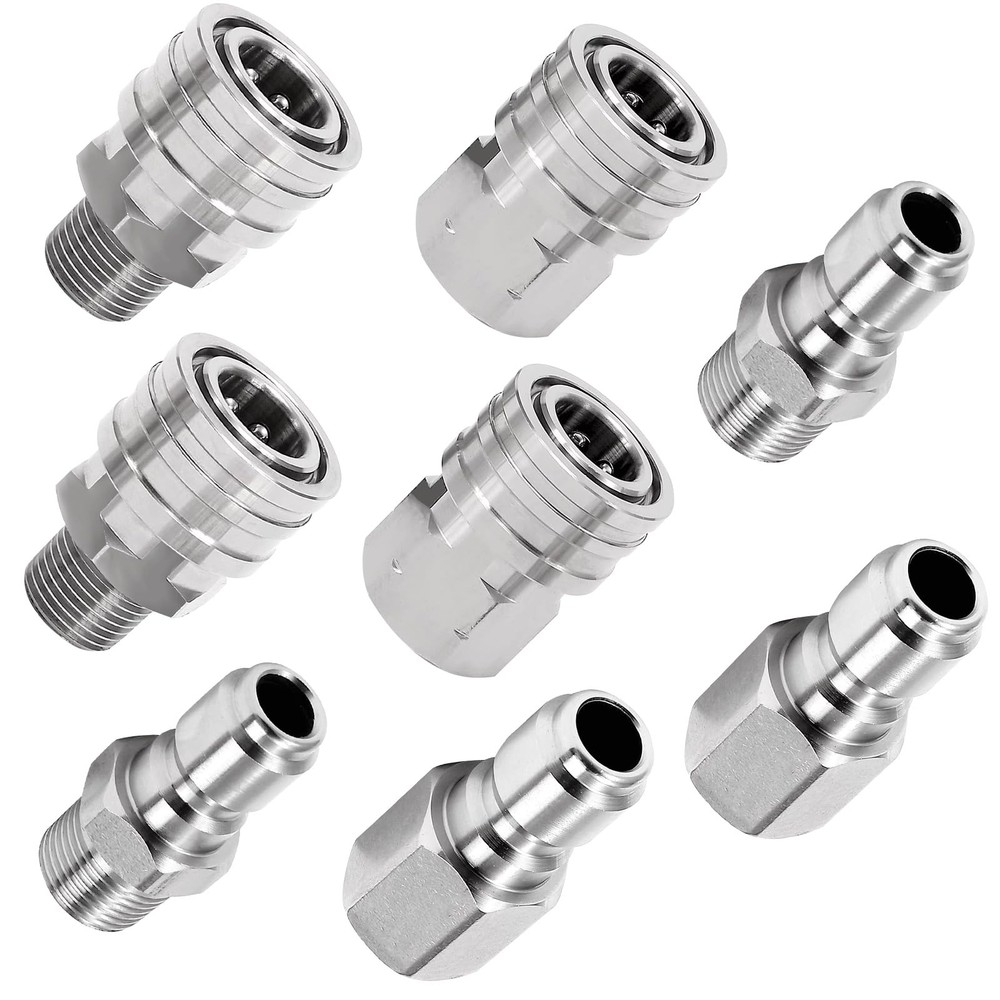 1/4Inch Pressure Washer Quick Connect Fittings,Stainless Steel 8 Pack