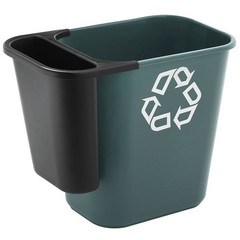 Rubbermaid Commercial Fg295073bla 1.1875 Gal Rectangular Recycling Bin, Open
