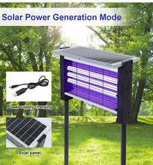 4500V Electric Solar Bug Zapper Outdoor Mosquito Zapper Waterproof Fly Trap US ✨