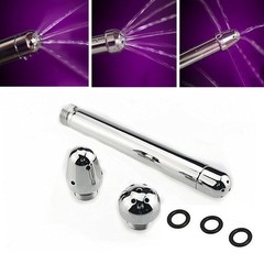 Bathroom Handheld 3 Heads Aluminum Enema Shower 1 Count (Pack of 1), Silver